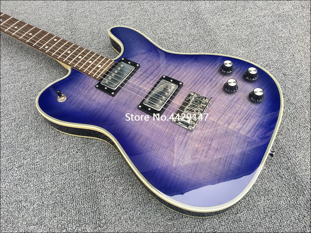 Purple Flame Riotcaster TL — Custom-Shop Electric Guitar With Maple Neck & Rosewood Fury