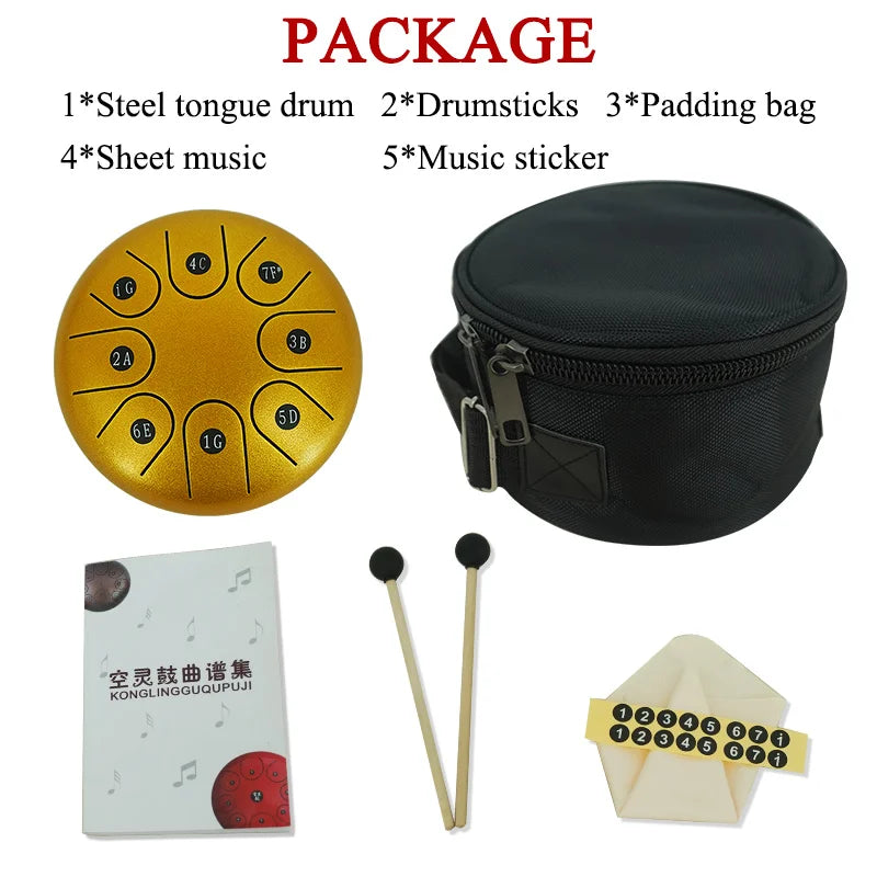 6 Inch 8 Inch Tongue Drum 8 Tune Steel Hand Pan Drum Tank Drums With Drumsticks Padding Bag Percussion Instruments Accessories - Premium  from Lizard Vigilante - Just $19.99! Shop now at Lizard Vigilante