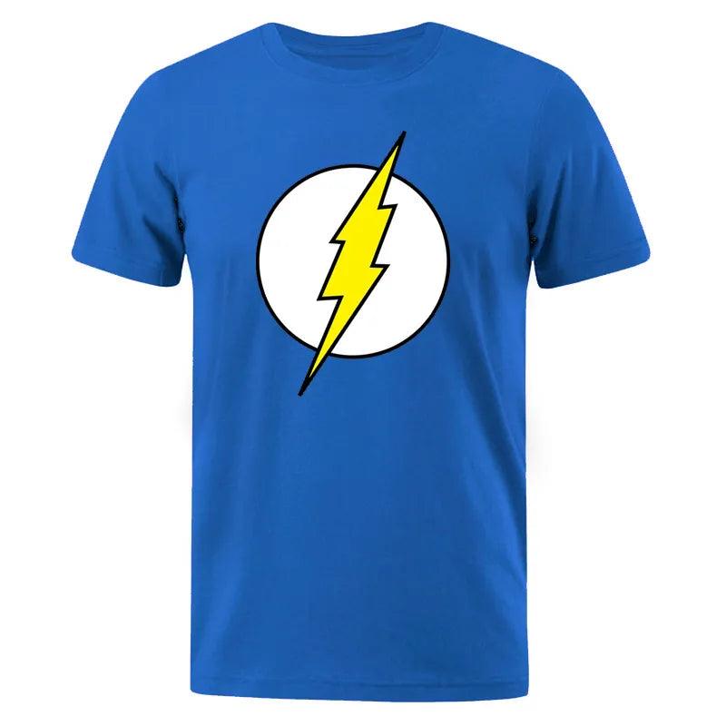 The BIG BANG Theory T Shirt The Lightning Print Flash T-Shirt For Men Cotton Oversized Clothing Casual Street Short Sleeved Funny Tees - Lizard Vigilante