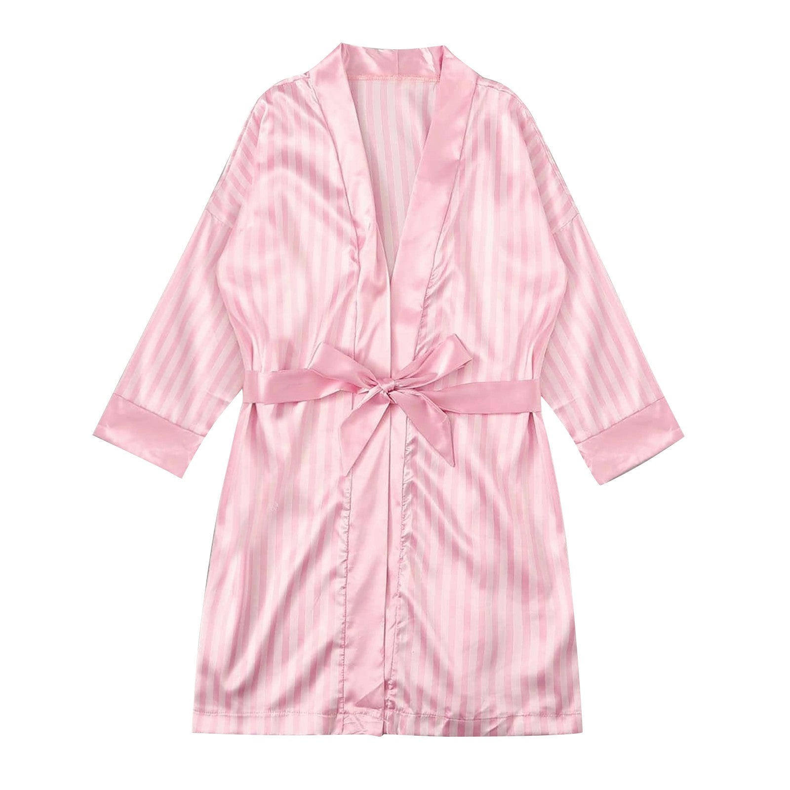 Luxury Satin Silk Robe for Women | Sexy Striped Silk Bathrobe & Pajamas Set | Soft Nightgown Sleepwear for Honeymoon, Lingerie Parties & More - Premium Robe from Lizard Vigilante - Just $24.88! Shop now at Lizard Vigilante