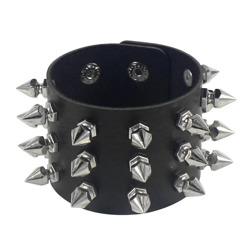 Punk Rivet Cuff Bracelet - Metal Edgy and Stylish - Premium Bracelet from Lizard Vigilante - Just $19.88! Shop now at Lizard Vigilante