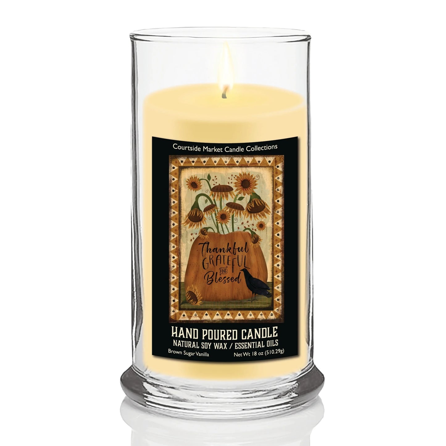 TD Courtside Market's Grateful and Blessed Fall FLag Status Glass Scented Candle Thankful for Every Moment