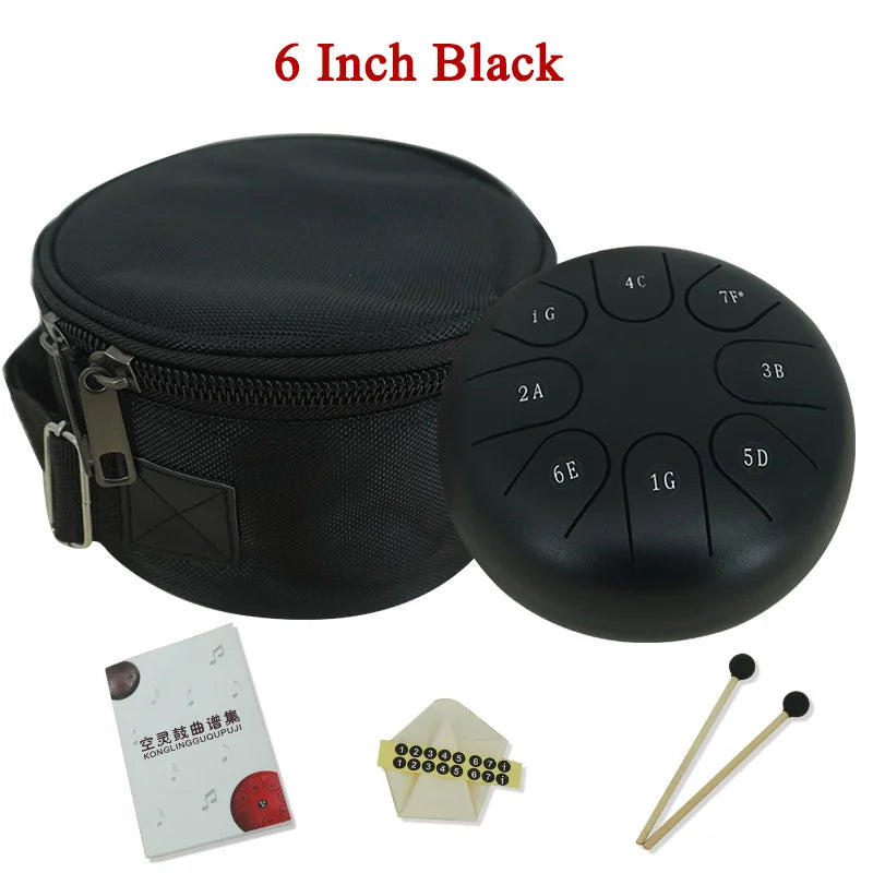 6 Inch 8 Inch Tongue Drum 8 Tune Steel Hand Pan Drum Tank Drums With Drumsticks Padding Bag Percussion Instruments Accessories - Premium  from Lizard Vigilante - Just $19.99! Shop now at Lizard Vigilante