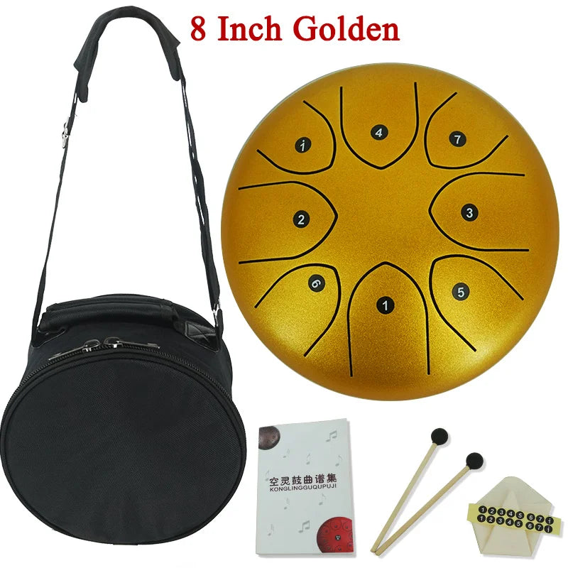 6 Inch 8 Inch Tongue Drum 8 Tune Steel Hand Pan Drum Tank Drums With Drumsticks Padding Bag Percussion Instruments Accessories - Premium  from Lizard Vigilante - Just $19.99! Shop now at Lizard Vigilante