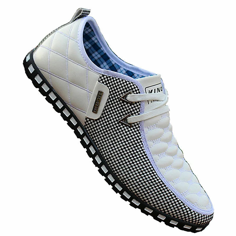 Men's Breathable Leather Sneakers - Stylish and Comfortable - Premium shoes from Lizard Vigilante - Just $36.99! Shop now at Lizard Vigilante