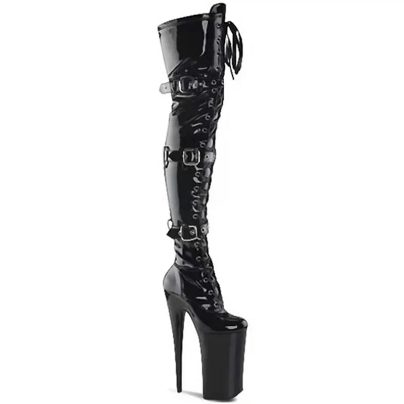 New Style Over-the-Knee Women's Boots | 20CM Thin Heels & 10CM Thick Platform | High-Quality Lace-Up Winter Fashion Boots - Premium Shoes from Lizard Vigilante - Just $128.88! Shop now at Lizard Vigilante