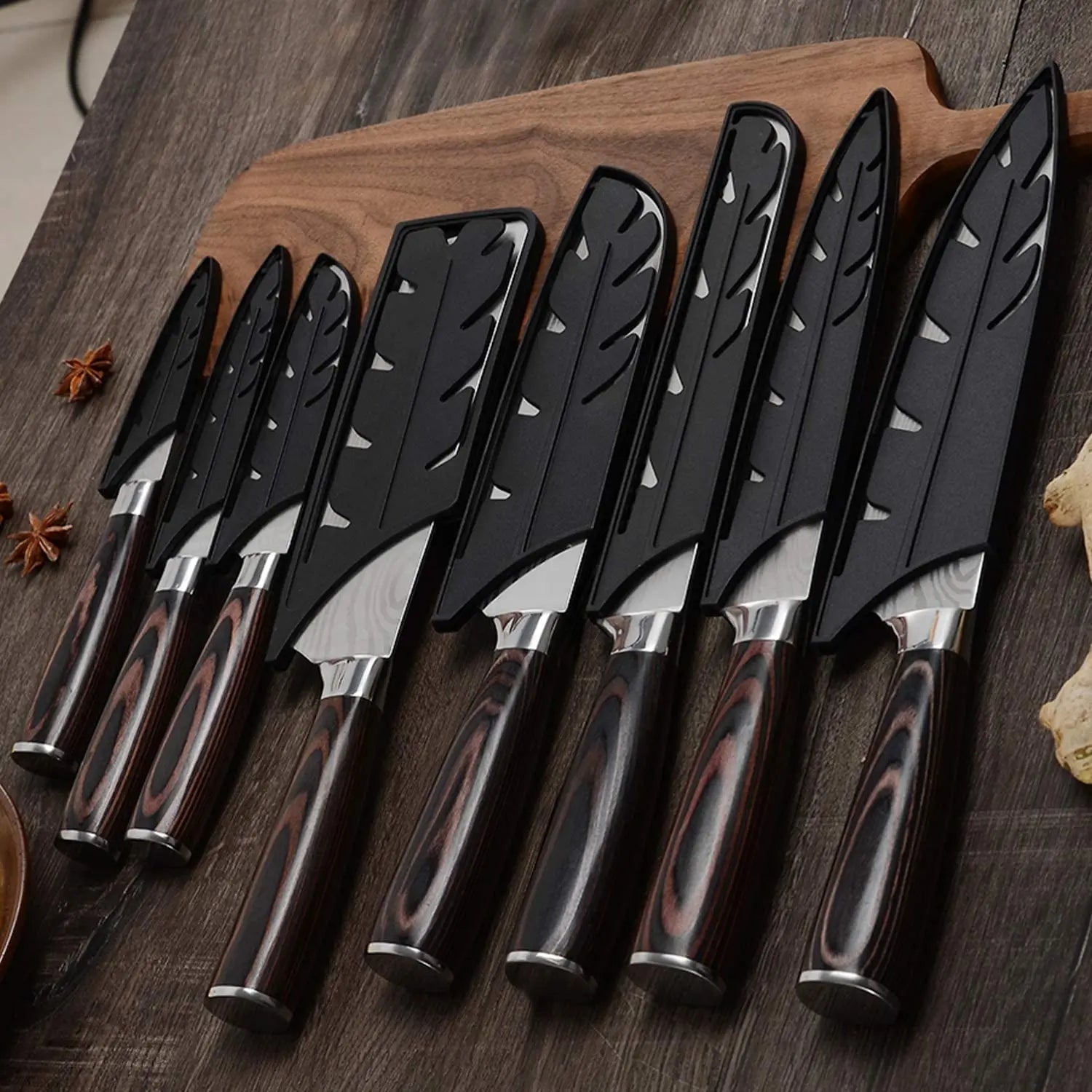 Professional Chef Knife Set – Japanese-Inspired High Carbon Stainless Steel Blades, Santoku & Gyuto Knives for Precision Cutting - Premium knife set from Lizard Vigilante - Just $19.99! Shop now at Lizard Vigilante