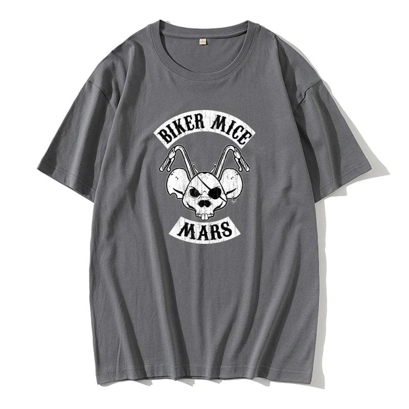 Biker Mice Mars Skull T Shirt Pirates Mouse Motorcycle Cool Tshirts Funny Mens Retro Skull Head T-Shirts 3D - Lizard Vigilante