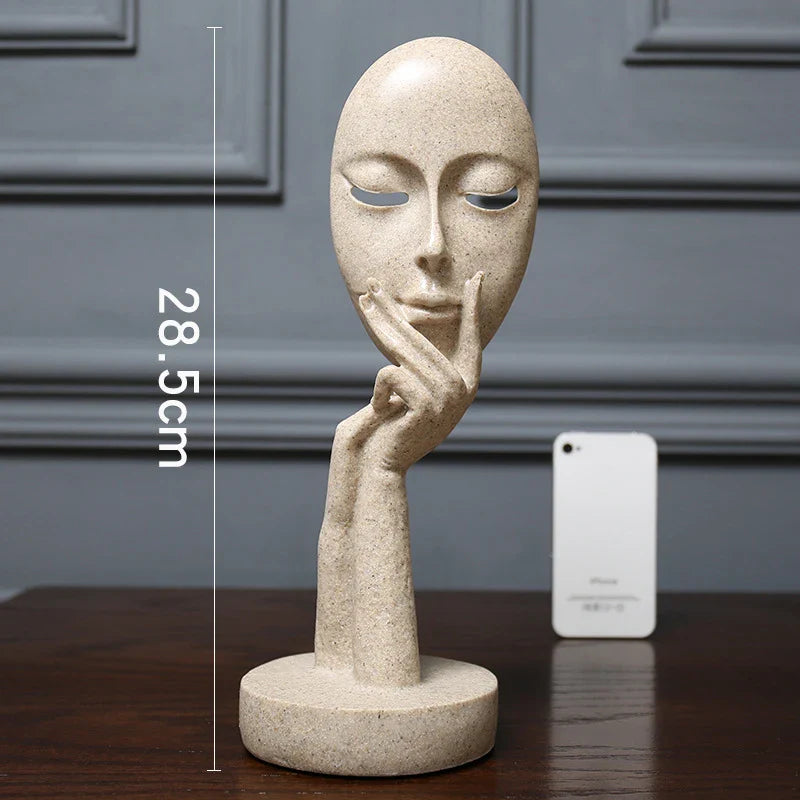 3D Face Mask Abstract Sculpture, Home Decoration Statue, Table Decorations Accessories, Art Figurine, Living Room Decor