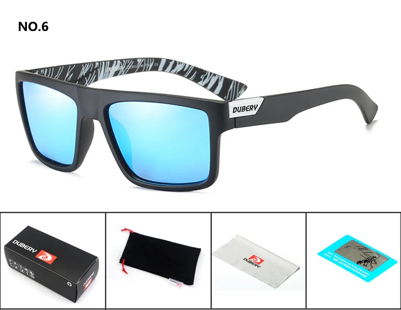 Dubery Retro Polarized Rectangle Sunglasses – UV400 Anti-Reflective Shades for Everyday Adventures