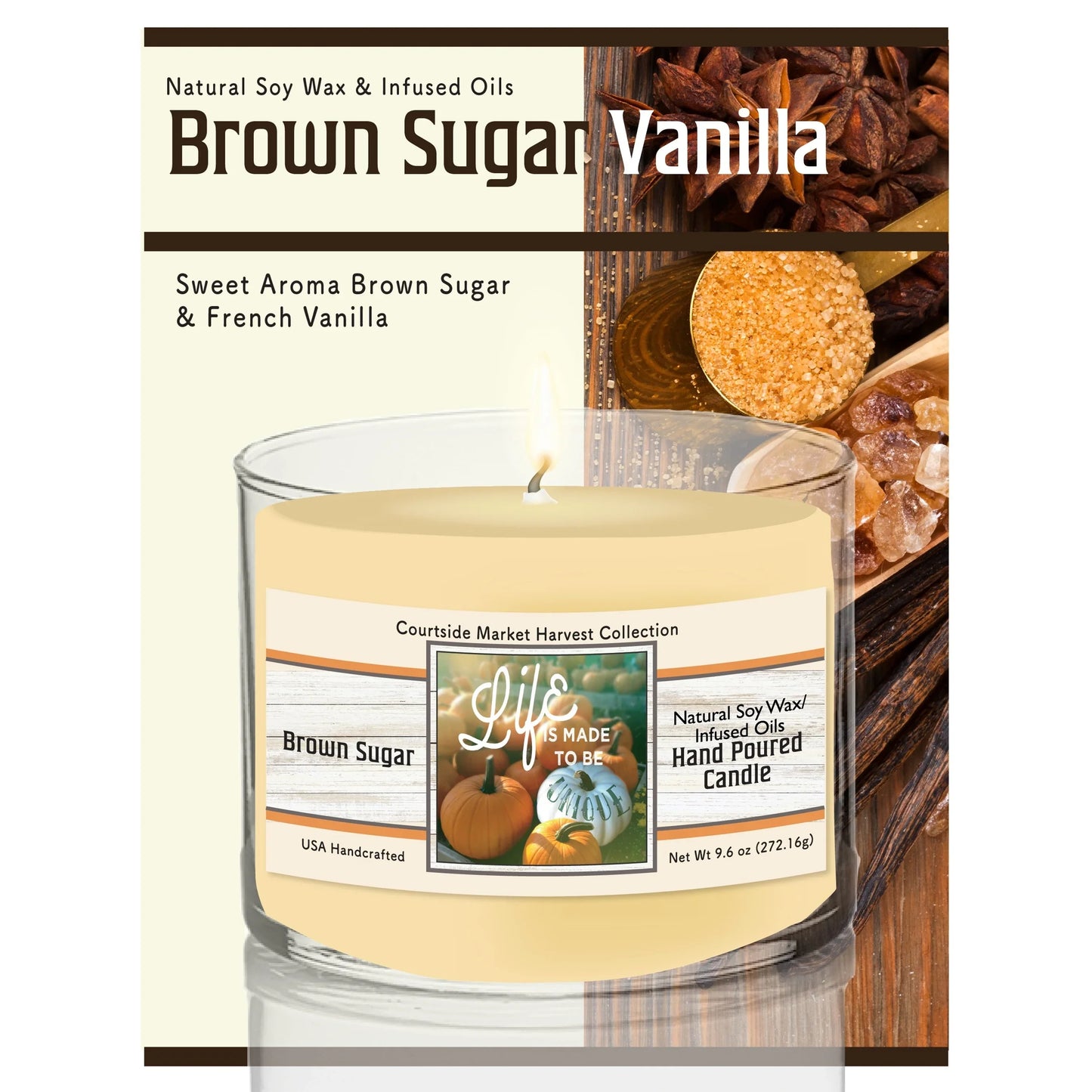TD Courtside Market Life Unique Soy Wax Scented Candle in Glass Jar