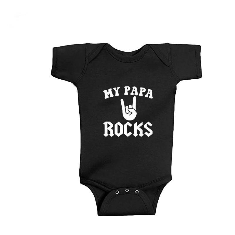 New Arrival Baby Clothes Rock Black Cotton Short Sleeve Baby Bodysuit Baby Boys Girls Clothes Funny Baby Clothing 0-18M - Premium baby clothes from Lizard Vigilante - Just $22.49! Shop now at Lizard Vigilante