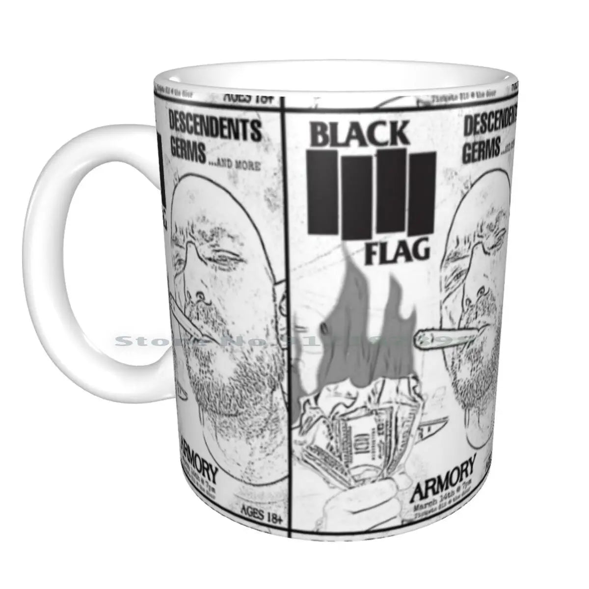 Black Flag Armory Ceramic Mug – Punk, Thrash Metal, and Protest-Themed Coffee Cup - Premium Ceramic Mugs from Lizard Vigilante - Just $22.88! Shop now at Lizard Vigilante