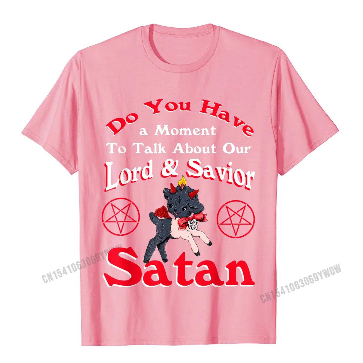 Satan Pentagram Funny Satanic Cute Baphomet Goat Occult T-Shirt Camisas Men Top T-Shirts For Men Tops Shirts Fashion Summer - Lizard Vigilante