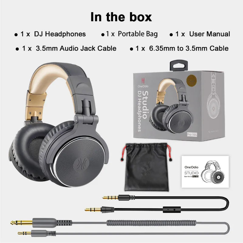 Oneodio Professional Studio Pro DJ Headphones with Microphone - Over-Ear HiFi Monitor Headset for Music, Phone, and PC - Premium headphones from Lizard Vigilante - Just $59.99! Shop now at Lizard Vigilante