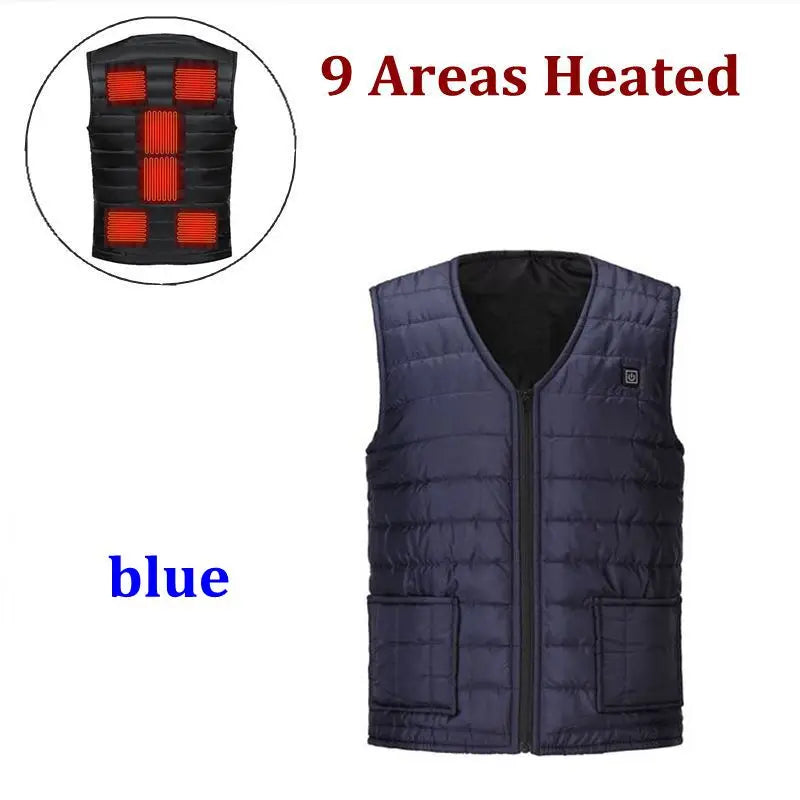 11 Area USB Heating Vest Men/Women Casual V-neck Heated Vest Smart Control Temperature Heating Jacket Cotton Coat Winter Hunting - Premium  from Lizard Vigilante - Just $35.88! Shop now at Lizard Vigilante