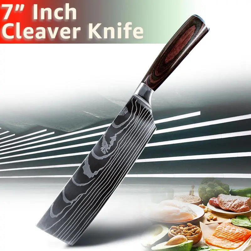 Professional Chef Knife Set – Japanese-Inspired High Carbon Stainless Steel Blades, Santoku & Gyuto Knives for Precision Cutting - Premium knife set from Lizard Vigilante - Just $19.99! Shop now at Lizard Vigilante