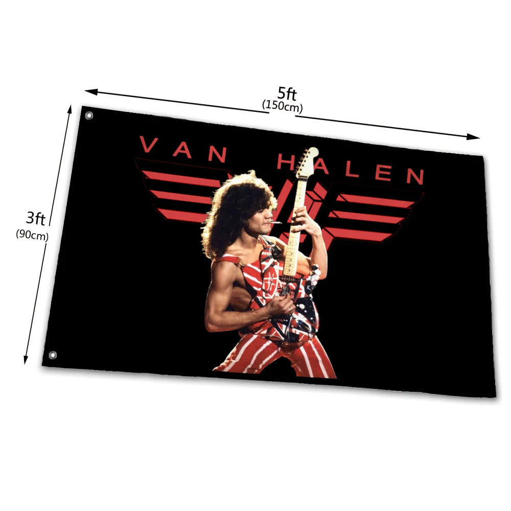 VAN HALEN Rock Band Flag – Eddie Van Halen EVH 5150 Custom Banner – 90x150cm Polyester Flag – Ultimate Tribute to Rock Legends - Premium banner from Lizard Vigilante - Just $17.99! Shop now at Lizard Vigilante