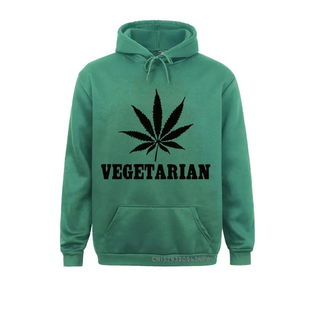 Vegetarian Weed Gift Sweatshirt for Men – Green Hemp Leaves Statement Hoodie, Funny Sportswear - Premium Long-sleeve hoodie from Lizard Vigilante - Just $34.99! Shop now at Lizard Vigilante