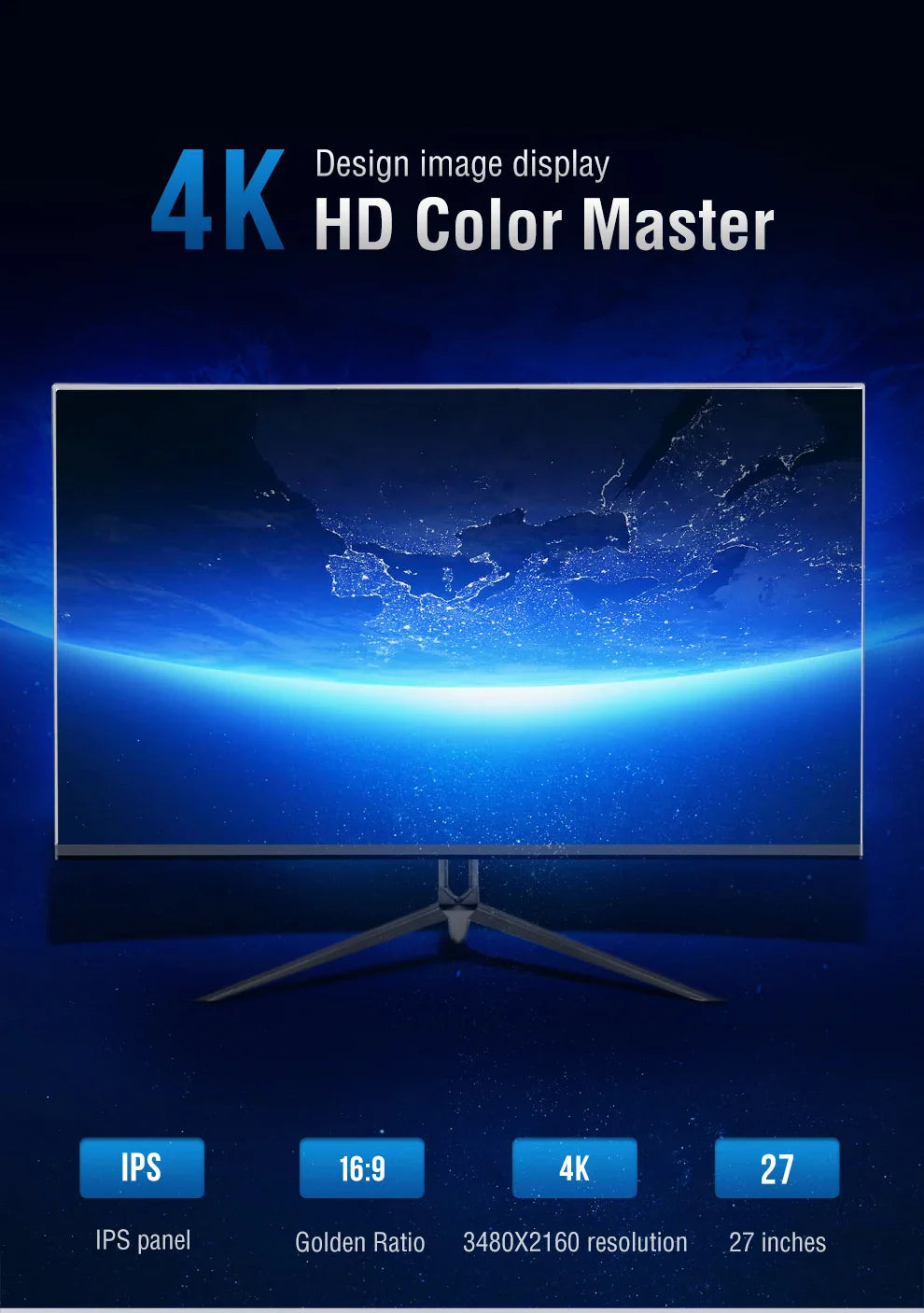 Anmite  27"IPS 4K HDR UHD [3840 x 2160] Gaming Monitor PC HDMI Led Display
