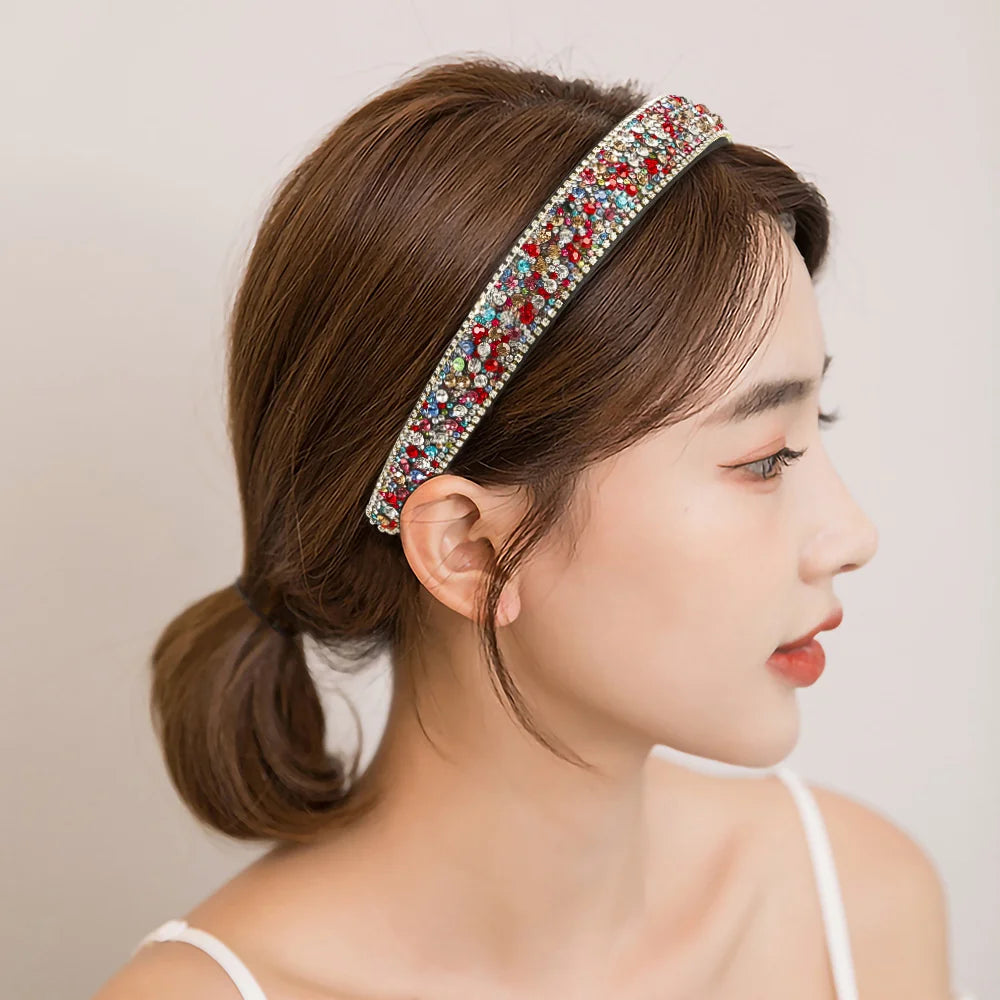 Baroque Crystal Headband with Rhinestones – Luxurious Fashion Hair Hoop for Women, Bezel-Style Hairband, Elegant Headdress Accessory - Premium headband from Lizard Vigilante - Just $28.88! Shop now at Lizard Vigilante