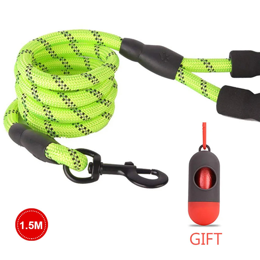 Reflective Strong Dog Leash 1.5M Long - Heavy Duty Nylon Rope Leash with Padded Handle for Comfortable Training and Walking - Premium pet leash from Lizard Vigilante - Just $18.88! Shop now at Lizard Vigilante