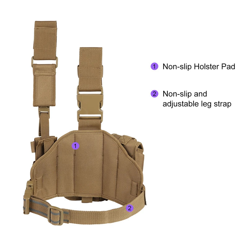 Tactical Leg Gun Holster Outdoor Multi-function Camouflage Bag Tied Leg Pistol Protective Cover Phone Pocket Hunting Gear - Premium  from Lizard Vigilante - Just $29.99! Shop now at Lizard Vigilante