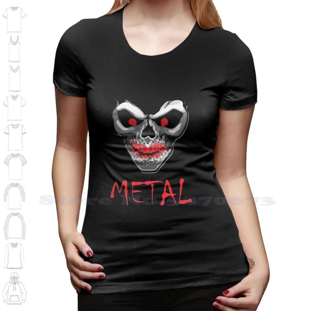 Heavy Metal Music Skull Devil 100% Cotton T-Shirt Heavy Metal Music Hard And Roll Dark Underground Emo Electric Guitar Case Cool - Premium T-Shirt from Lizard Vigilante - Just $21.99! Shop now at Lizard Vigilante