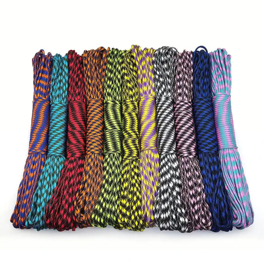 550 Paracord Parachute Cord Lanyard Tent Rope Guyline Mil Spec Type III 7 Strand 50FT 100FT For Hiking Camping