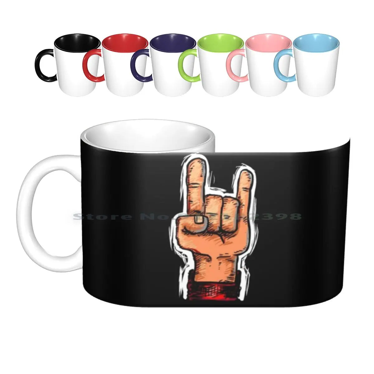 Heavy Metal Ceramic Mugs – Black Metal Death Metal Music Coffee, Milk, Tea Cups - Premium Ceramic Mugs from Lizard Vigilante - Just $20.88! Shop now at Lizard Vigilante