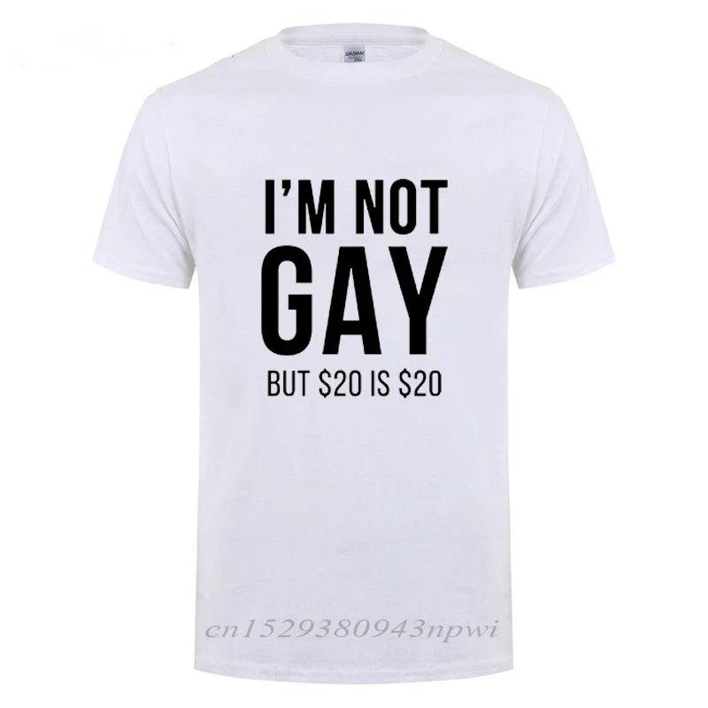 I'm Not Gay But 20 is 20 Funny T-shirt For Man Bisexual Lesbian LGBT Gay Pride Birthdays Party Gifts Cotton T Shirt - Lizard Vigilante