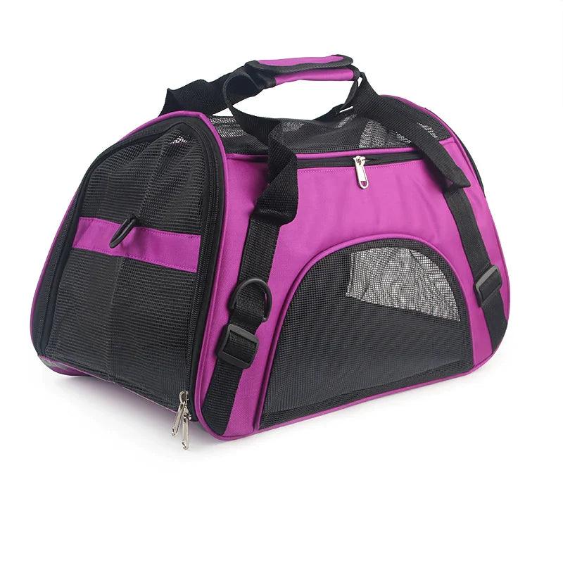 Soft-sided Carrying Portable Pet Bag Pink Dog Carrier Bags Blue Cat Travel Breathable Handbag - Lizard Vigilante