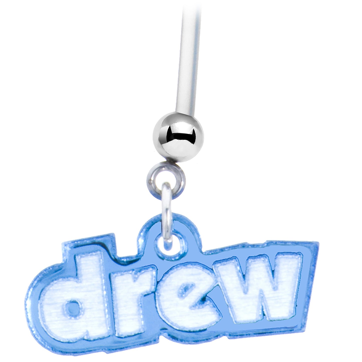 Custom Flexible PTFE Blue Personalized Name Pregnancy Belly Ring