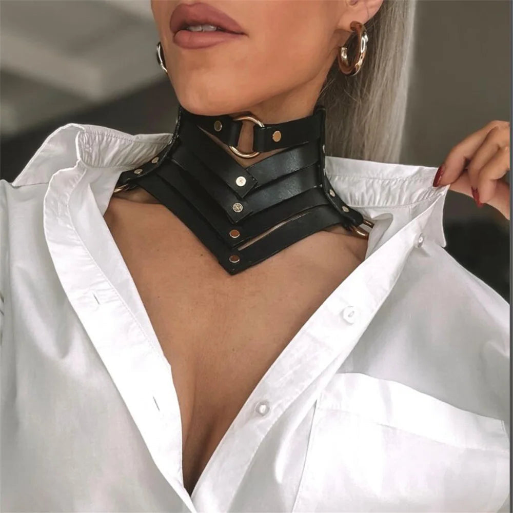 HELLBITE Harajuku Rivet Choker – Gothic Punk Collar for Women, Rock Show Ready, Y2K Spiked Leather Vibe - Premium collar from dsers - Just $22.22! Shop now at Lizard Vigilante