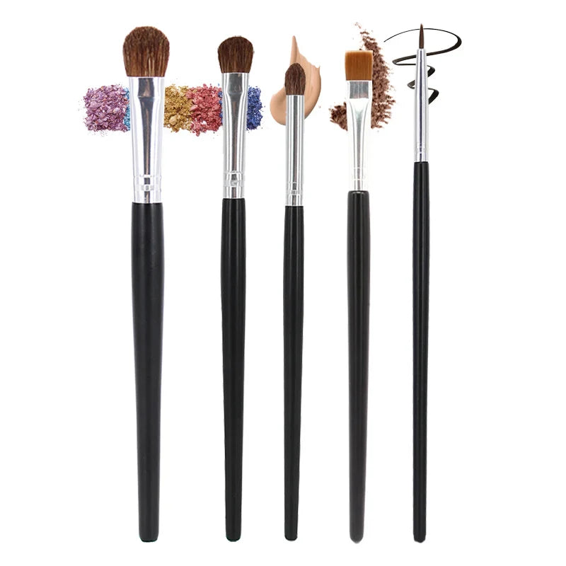 Professional Eyes Makeup Brushes Set Nature Hair Eye Shadow Liner Brow Cream Smudge Contour Shading Blending Makeup Tools Kit