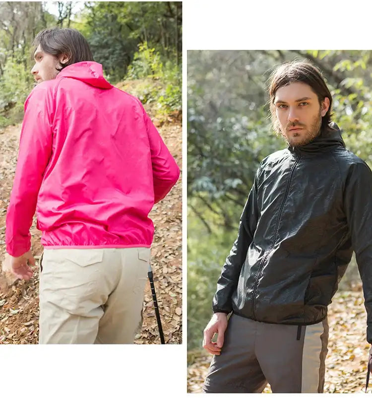TRVLWEGO Outdoor Running Camping Hiking Bike Sport Jacket UV Proof Ultralight Waterproof Windbreaker Light Rain Proof Coat