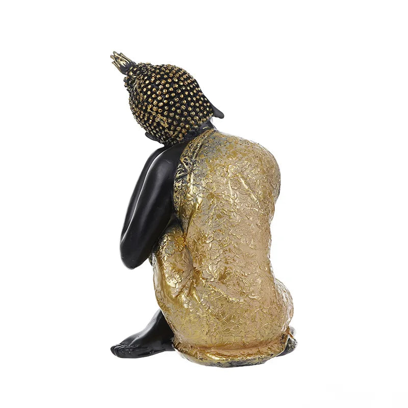 Thai Buddha Figurine Sculpture Sitting Buddha Statue Home Office Decor Indoor Statue Ornament 15cm Feng Shui Ornaments Crafts