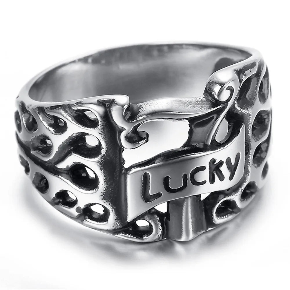 Men's Lucky Seven Casino Ring – Bold Stainless Steel Slot Gambling Ring for High-Stakes Style and Punk Flair - Premium ring from Lizard Vigilante - Just $22.88! Shop now at Lizard Vigilante