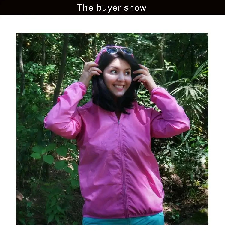 TRVLWEGO Outdoor Running Camping Hiking Bike Sport Jacket UV Proof Ultralight Waterproof Windbreaker Light Rain Proof Coat