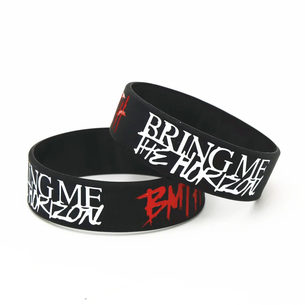 BMTH Bring Me The Horizon Metal Silicone Wristband - Wide Letter Band for Rock Fans - Premium bracelets from Lizard Vigilante - Just $18.99! Shop now at Lizard Vigilante