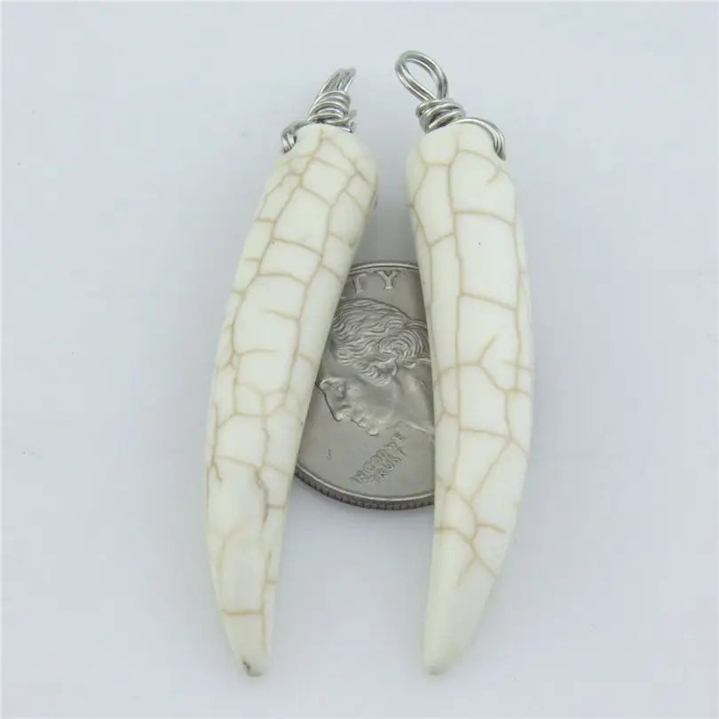 4Pcs/Lot Punk Wolf Tooth Elephant's Tusk Ivory Dangle Charms - Tribal Fang Amulet Pendant for Men Necklaces Jewelry - Premium chsrms from Lizard Vigilante - Just $18.88! Shop now at Lizard Vigilante