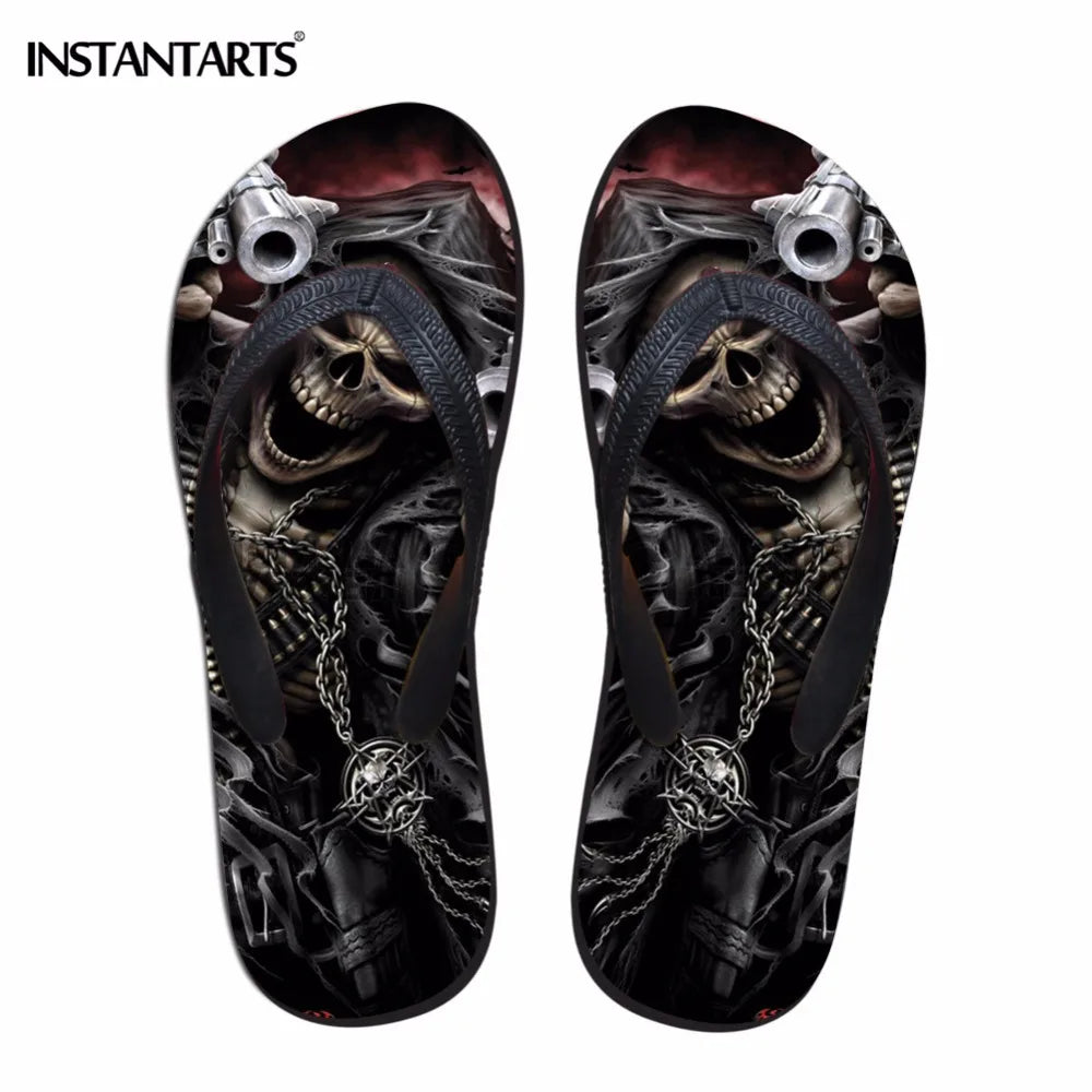 Men's Beach Skull Flip Flops Soft Non-Slip Summer Slippers Punk Hip Hop Sandals for Men & Boys - Premium sandals from Lizard Vigilante - Just $28.88! Shop now at Lizard Vigilante