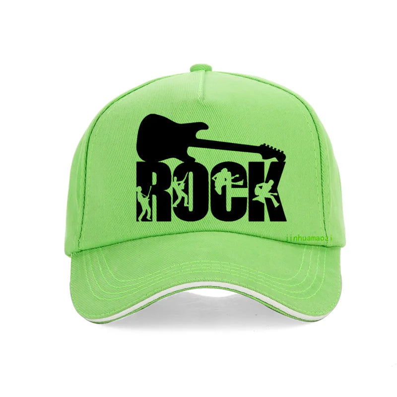 Rockin' the Summer: "ROCK" Baseball Cap - Premium baseball cap from Lizard Vigilante - Just $23.88! Shop now at Lizard Vigilante