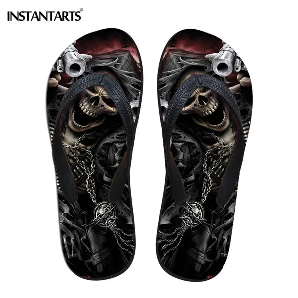 Men's Beach Skull Flip Flops Soft Non-Slip Summer Slippers Punk Hip Hop Sandals for Men & Boys - Premium sandals from Lizard Vigilante - Just $28.88! Shop now at Lizard Vigilante