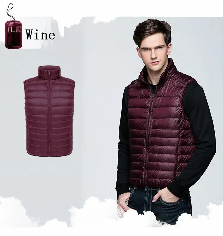 NewBang Men Sleeveless Warm Vest Ultra Light Down Vest Man Winter Solid Sleeveless Jacket Men's Lightweight Waterproof Vests