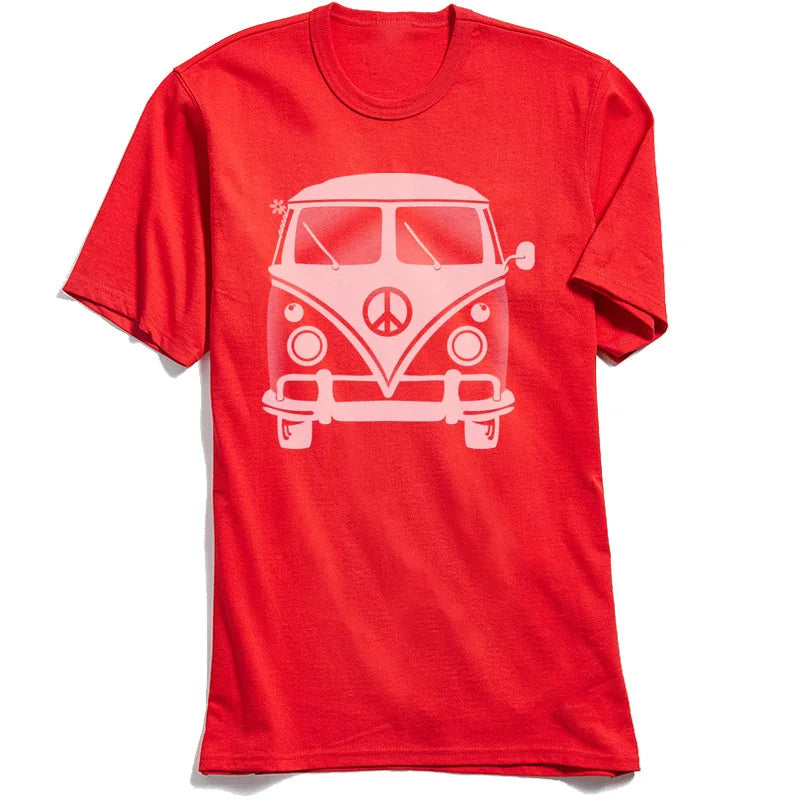 NO SIGNAL: 80s Hippie Van Crash-Land Tee – Black Cotton Chaos for School Day Rebels - Premium tee from Lizard Vigilante - Just $22.99! Shop now at Lizard Vigilante