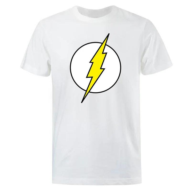 The BIG BANG Theory T Shirt The Lightning Print Flash T-Shirt For Men Cotton Oversized Clothing Casual Street Short Sleeved Funny Tees - Lizard Vigilante