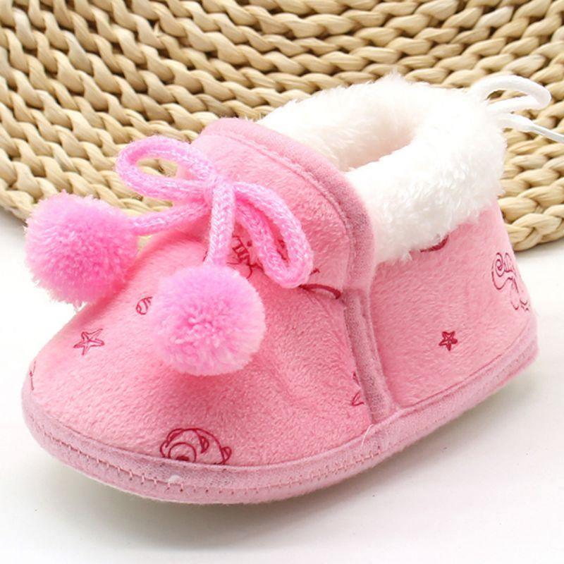 Unisex Winter Sweet Newborn Soft Baby Girls Princess Boots First Walkers Soft Infant Toddler Kids Girl Footwear Shoes