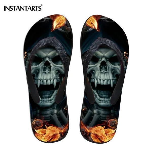 Men's Beach Skull Flip Flops Soft Non-Slip Summer Slippers Punk Hip Hop Sandals for Men & Boys - Premium sandals from Lizard Vigilante - Just $28.88! Shop now at Lizard Vigilante