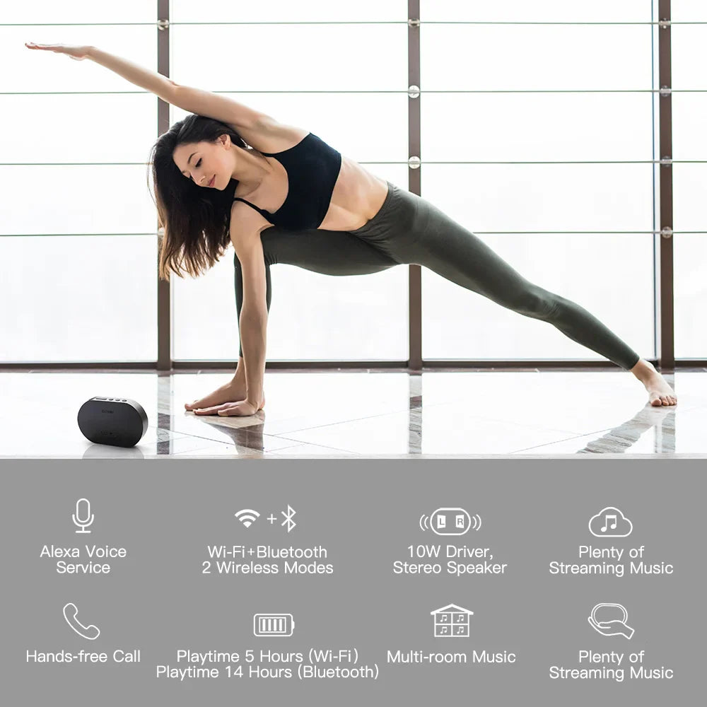 Portable Speaker Smart Bluetooth Wireless 10W Mini Speaker Compact Powerful 2200mAh Support Alexa Spotify Tunein Streaming Music